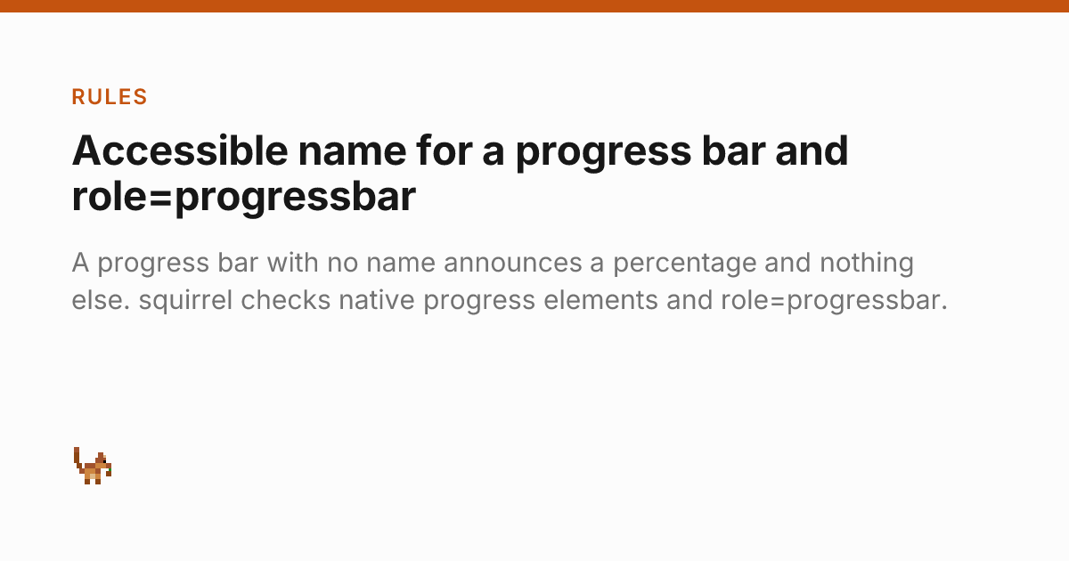 ARIA Progressbar Name